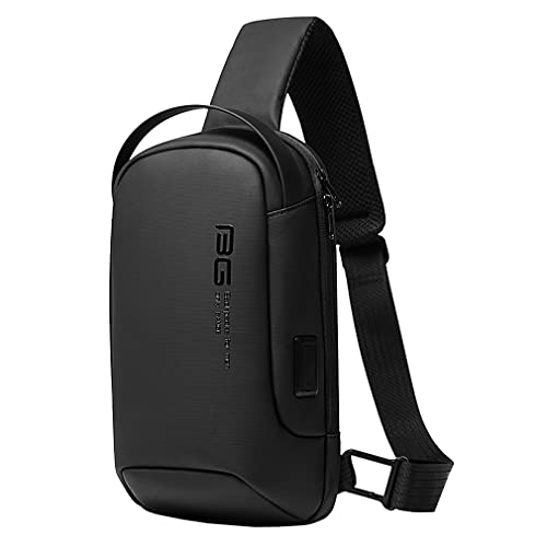 Hebetag Mochila tiracolo de couro para homens e mulheres, viagens, acampamento ao ar livre, nº 25 preto (oxford), 18cm(W)x11m(D)x31cm(H)(7.08'x4.33'x12.20'), Durável