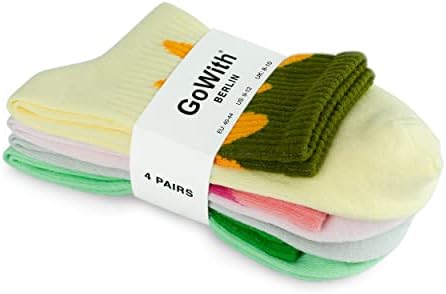 GoWith 3/4 Pairs Cotton Socks for Women & Men, Moisture-Wicking Quarter Cushioned Striped Socks, Athletic and Casual Wear - Image 7