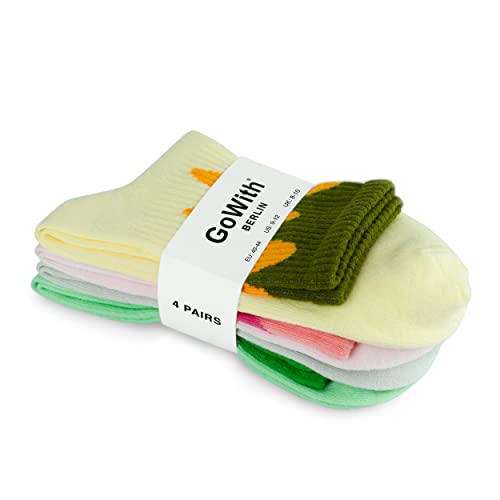Gowith 3-4 Pairs Cotton Colorful Retro Thin Striped Socks For Men & Women, Casual Soft Lightweight Quarter Socks L/Xl, Wavy, Model 3501 #TOP6