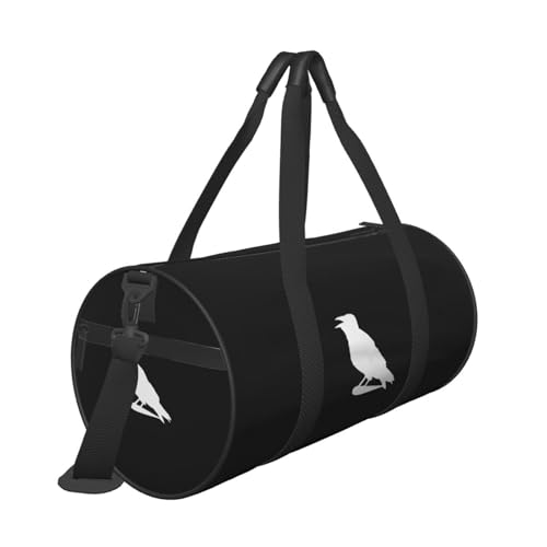 Crow Silhouette Convertible Garment Bag with Shoulder Strap, Carry on Garment Duffel Bag for Men Women - Rolling Foldable for Travel Luggage Bags (Black)4