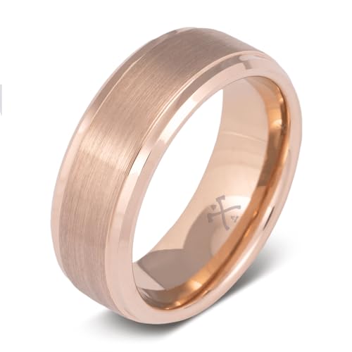 Manly Bands: Men's Rose Gold Wedding Bands and Rings - Made With 14K and 18K Rose Gold - Gift for Men - Free Silicone Ring Included