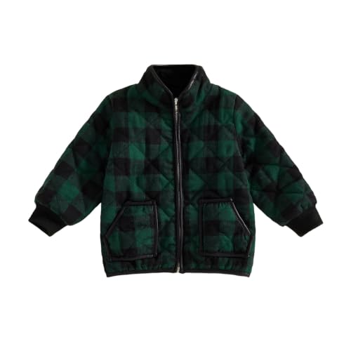 Image of Ayalinggo Toddler Baby Girls Boys Winter Warm Vest Clothes Buffalo Plaid Christmas Jacket Kids Puffer Quilted Gilet Coat | Full front zipper, warm clothes for cold winter, Red Black Buffalo Plaid Christmas Outfit, Kids Puffer Quilted Gilet Coat
