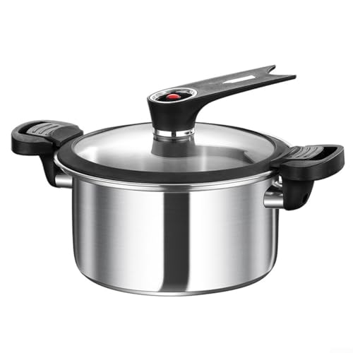 CNANRNANC Olla a presión pequeña de 3,5 L, olla antiadherente de acero inoxidable, sartén multifuncional para cocina