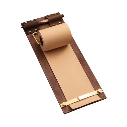 Bothyi Clipboard Wooden Clip Board Menu Holder Small Long Clip Board Server Note Pads Guest Book for Kitchen Grocery Reception, Light Coffee