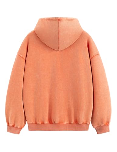 Aelfric Eden Washed Plain Hoodies For Men Women Vintage Acid Wash Oversized Sweatshirts Casual Streetwear Pullover Hoodie