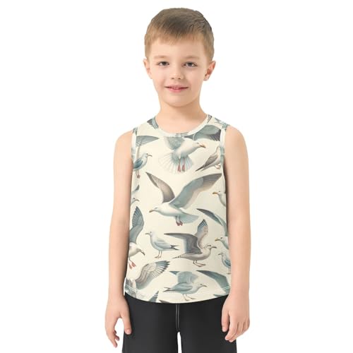 susiyo Seagull Birds Boys Sleeveless Tank Top Girls Athletic T Shirt2