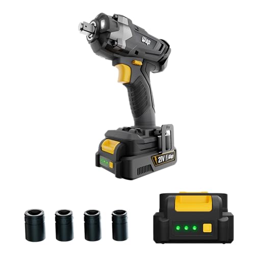 WAP Chave de Impacto à Bateria 1/2' 21V K21 CH01, com 4 Soquetes de Encaixe Quadrado, 350Nm 21VDC