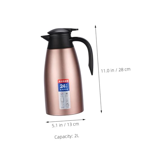 Botella para café de acero inoxidable y jarra térmica de 2L color rosa pastel 3