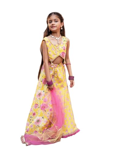 Tenue traditionnelle de fête pour fille lehenga choli en coton Pspeaches
