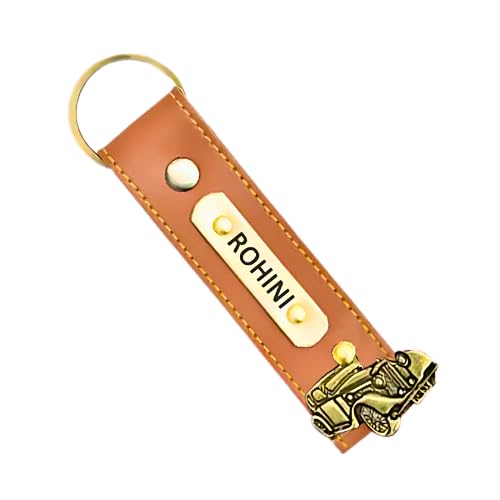 Image of Personalized Leather Keychain | Customised Leather Keychain for Men & Women | Added with Name & Charm