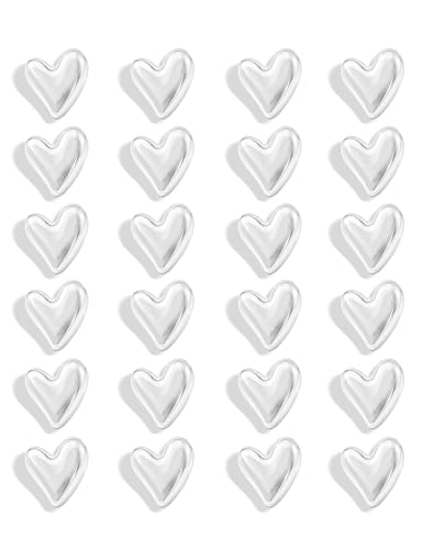 24PCS Silver Fridge Magnets Cute Love Heart Refrigerator Magnets, Decorative Magnets for Whiteboard Cabinet Locker, Lovely Fun Magnets for Classroom Home Kitchen Office Decor