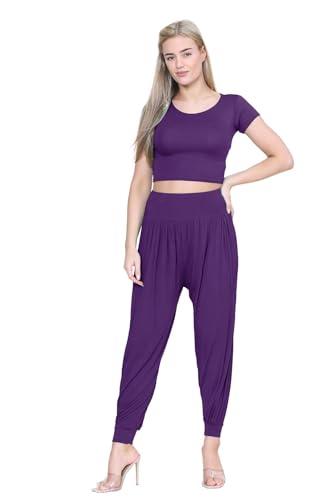 Leggings holgados Hareem Ali Baba morados en talla grande 48-50 de longitud completa 2