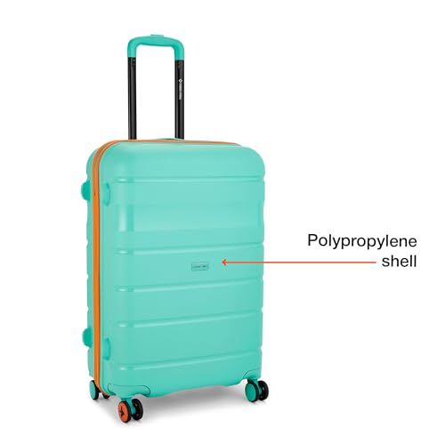 Image of Nasher Miles Jupiter Hard-Sided Polypropylene Check-in Luggage 24 inch | 65cm | 8 Wheels Medium Trolley Bag for Travel | Suitcase (Teal)