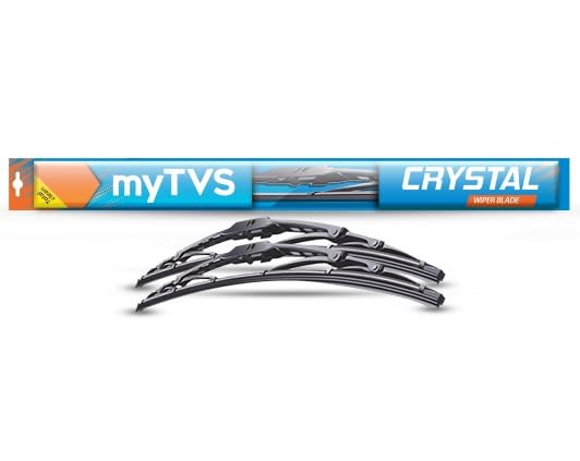Image of myTVS Crystal Wiper Blade for Front Wind Shield (Set of 2, Size 22 inch x 16 inch Inch) | All-Season Windshield Wiper for Cars Wiper Blade Set for Front Windshield Wiper Rubbers for Car Viper Blades for Car