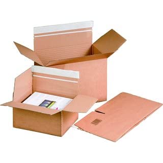 karton-billiger | Scatola per spedizioni con fondo automatico, autoadesiva, marrone, diverse misure (A5+, 230 x 160 x 80 mm, 180)