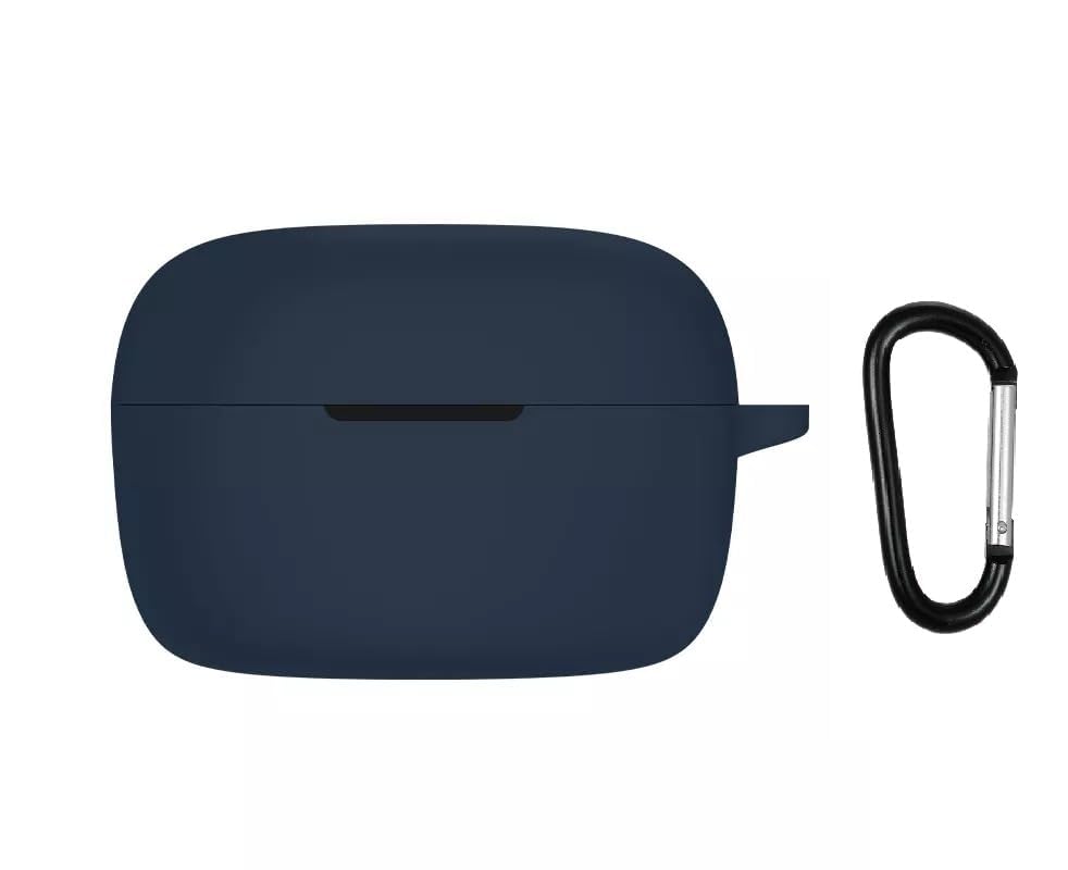 Prolet Earphone Case Cover Compatible for Boat Nirvana Ion, Soft Silicone Skin Case Cover Shock-Absorbing Protective Case with Keychain-Blue