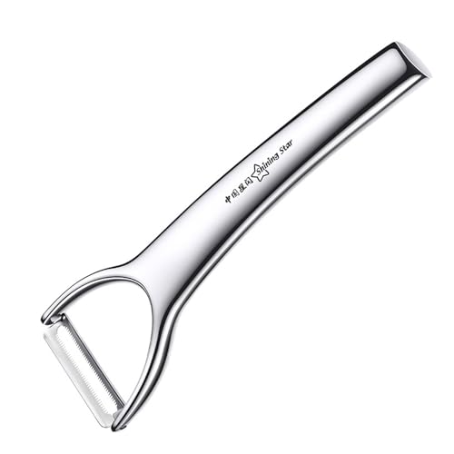 Pelador de verduras de acero inoxidable, pelador de verduras para cocina, pelador de verduras de frutas - Cortador de calabacín ergonómico multifuncional para la preparación de hornear en casa