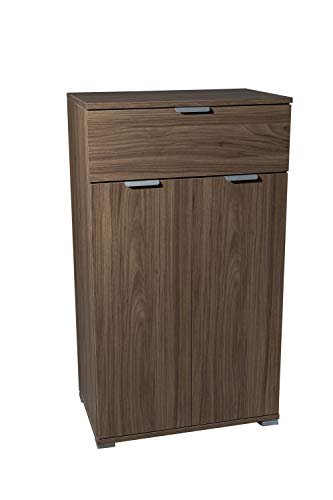MeMi Me306NOC Armadietto Armadietto due ante con cassetto Gia' Montato, Legno, Noce, 38x60x105 cm