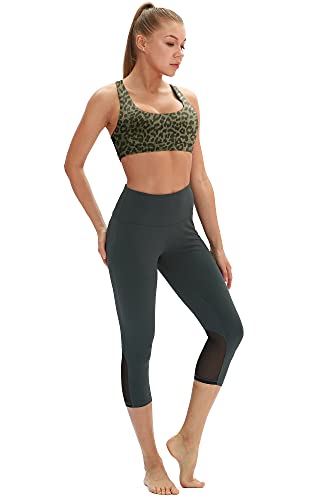 Icyzone Workout Sports Bras For Women - Women's Running Yoga Bra, Activewear Top, Athletic Fitness Clothes (Green Leopard, Medium) #TOP4