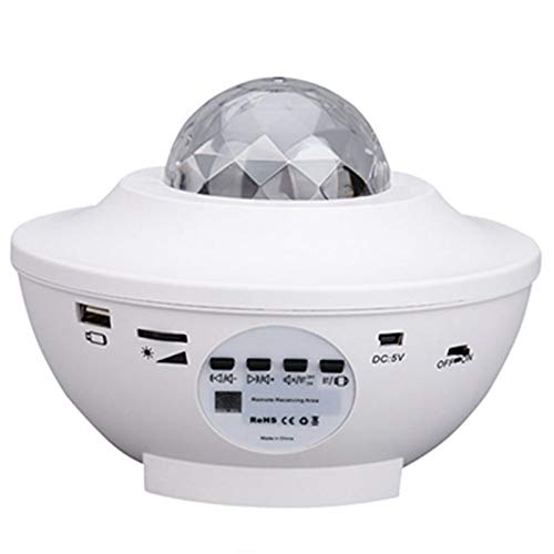 Projektor Bluetooth lampka nocna odtwarzacz muzyczny gwiaździste niebo lampka nocna LED projektor lampka nocna prezent świąteczny biały