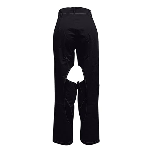 Uillui Baggy Cargo Pants for Women Trendy Patchwork Cutout Trousers High Waisted Straight Leg Pants Dressy Casual Work Pants2