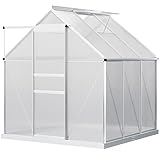 ESTRUCTURA RESISTENTE CON CANAL DE LLUVIA: Invernadero de terraza con marco de aleación de aluminio y base de acero galvanizado (suelo no incluido) para mayor estabilidad y resistencia. Incluye 4 pernos para fijar la base al suelo. Los canales de lluvia integrados permiten la recolección de agua y posterior drenaje