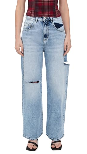 ICON DENIM LA Women's Poppy Wide Leg Jeans, Sky, Blue, 24 at