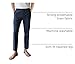 GINGTTO Linen Pants Men Slim Fit Tapered Leg Fashion Casual Beach Pant (Navy Blue, 30W28L)