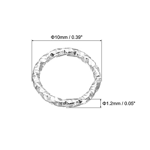 PATIKIL 1.2 x 10mm Wine Glass Charm Ring, 200 Pack Metal Earring Beading Hoop Twisted Open Jump Rings, White - Image 2