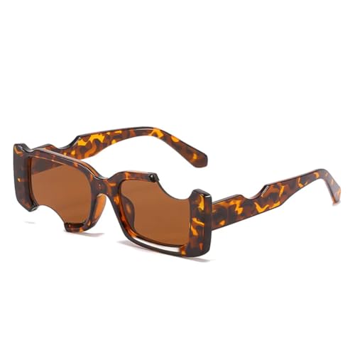 Lunettes de soleil vintage unisexes avec monture légère au design géométrique mode