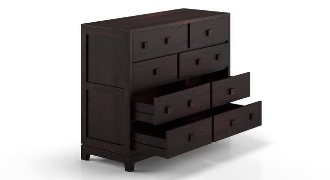 Image of Sheesham Wood Chest of 8 Drawers for Storage | Wooden Sideboard Cabinet for Living Room, Bedroom (Dark Black)