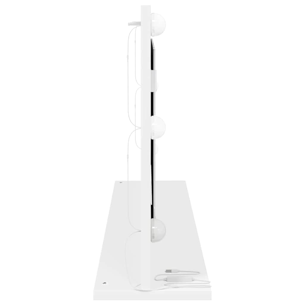 Espejo para lavabo (ángulo recto, 100 x 45 x 18 cm, con iluminación LED