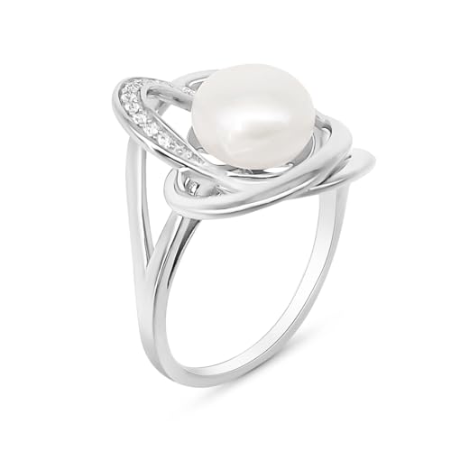 Bague en argent avec perle de culture blanche 9mm : le cadeau idéal