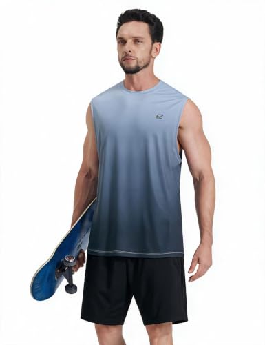 Image of EZRUN Men's Workout Sleeveless Shirts Quick Dry Muscle Swim Shirt Gym Fitness Running Beach Tank Tops