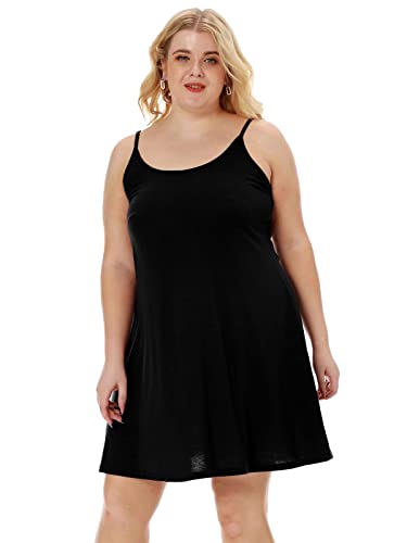 7th Element Plus Size Slip Dress for Women Under Dresses 2025 Spaghetti Strap Cami Camisoles Sun Tank Sleeveless Sundress