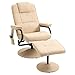 HOMCOM Relaxliege mit Liegefunktion Massagesessel Fernsehsessel TV Sessel mit Massagefunktion inkl. Hocker Kunstleder Cremeweiß 77 x 84 x 95 cm