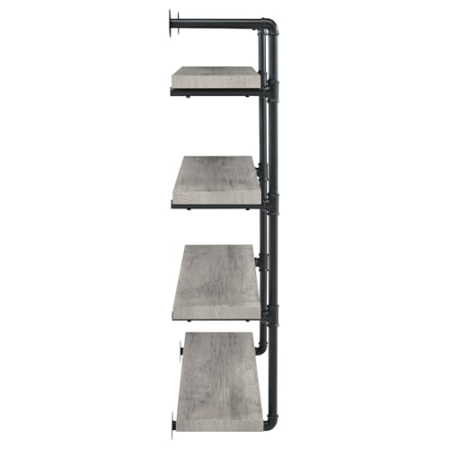 Coaster Home Furnishings Elmcrest 39-inch 4-Shelf Wall Bookshelf Grey Driftwood 804427 - Image 10