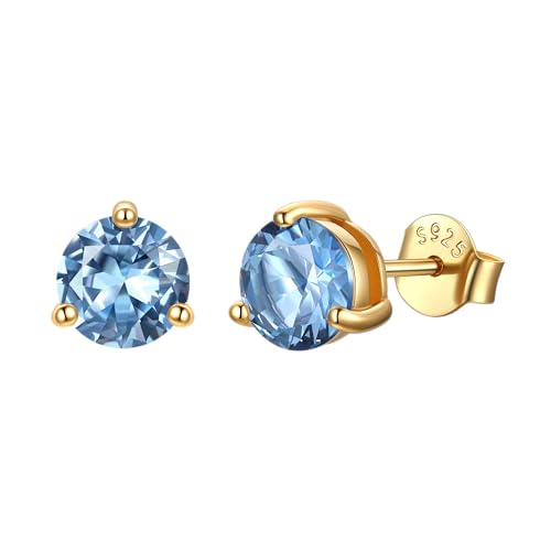 Image of JustBeingCute Aquamarine Earrings for Women 925 Sterling Silver Gifts