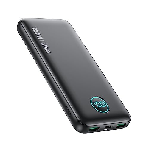 Power Bank 10800mAh, Ultradünn 22,5W Schnell Aufladende Powerbank, PD3.0 QC4.0 USB C Output&Input Externer Handyakkus mit LCD Display,3 Ausgänge, Kompatibel mit All iPhone Series,Samsung,Huawei,Xiaomi