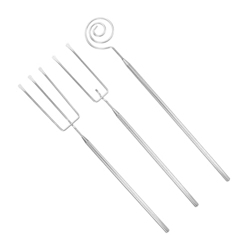 Cabilock 3pcs Stainless Steel Fondue Forks Chocolate Cheese Dipping Ergonomic Design for Easy Handling Resistant Candy Making Tools Compact Kitchen Utensils for Home Baking