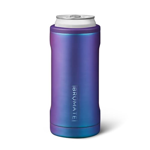 Image of BruMate Hopsulator Slim Can Cooler Insulated for 12oz Slim Cans | Skinny Can Insulated Stainless Steel Drink Holder for Hard Seltzer, Beer, Soda, and Energy Drinks (Dark Aura)