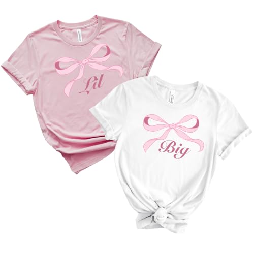 Big Little Sorority Shirts, Pink Coquette Bow Little Big Shirts, Sorority Reveal Party Gift (BCD234)3