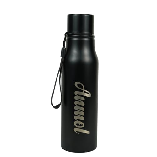 Image of HNA GIFTING Personalized Water Bottle with Name Stainless Steel Water Bottle 750ml, Single Walled Fridge Water Bottle Gifts for Employee (Pack of 1)