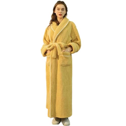 Pyjama couple en flanelle longue peignoir de bain chaud automne hiver