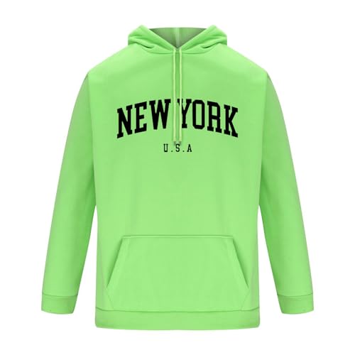 Men's Oversized Pullover Letter Print Graphic Hoodies New York Long Sleeve Sweatshirts Y2K Streetwear with Pockets2