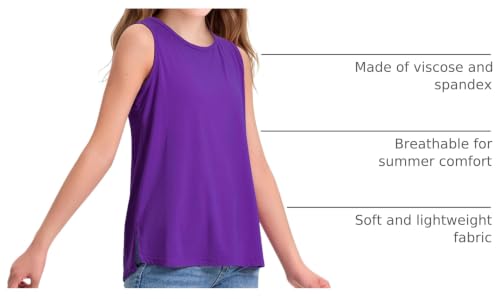 Image of KEREDA Girls Tank Tops Flowy Loose Fit Sleeveless Shirts Summer Tunic Tops