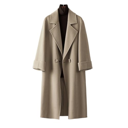 Manteau femme mi-long enveloppant veste cachemire et tweed douceur haut de gamme