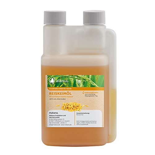 alanui Reiskeimöl für Hunde, raffiniert, 250 ml Dosierflasche