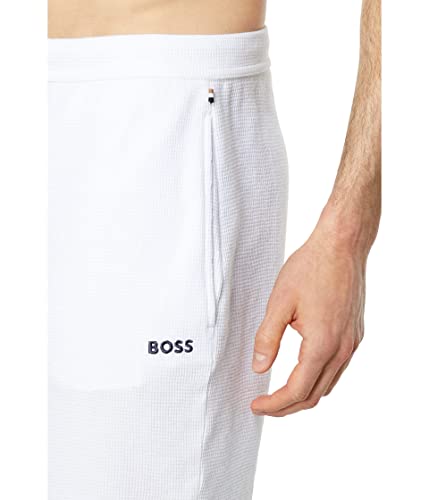 Image of BOSS Men's Waffle Contrast Logo Lounge Shorts