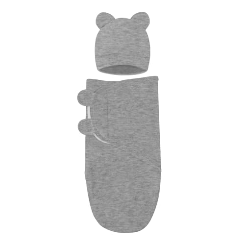 Image of Fecawd Baby Swaddle Sleep Sacks with Hats for 0-3 Months Baby Swaddle Blanket Wrap Newborn Swaddles Sack for Baby Boy Girl